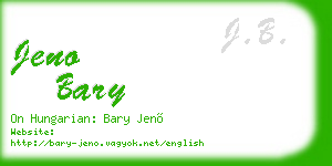 jeno bary business card